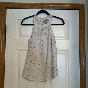 Loft Black and White High Neck Blouse Tank Size Medium